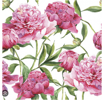 Serwetka 33x33 wzór 3W PINK PEONIES 20szt /12
