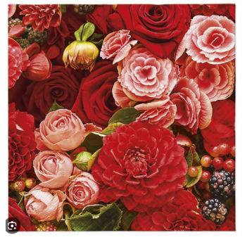 Serwetka 33x33 wzór 3W RED BOUGUET 20szt /12