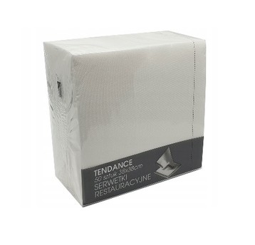 Serwetka 38x38 z paskiem TENDANCE BIAŁA 50szt