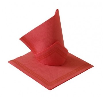 Serwetka 38X38 z paskiem TENDENCE CZERWONA 50szt