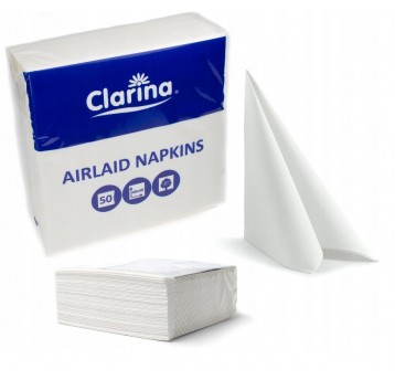 Serwetka 40x40 CLARINA AIRLAID 1W 50szt BIAŁA