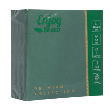 Serwetka 40x40 ENJOY Airlaid+ 3W CI ZIELONA 50szt