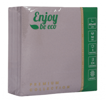 Serwetka 40x40 ENJOY Airlaid+ 3W SZARA 50szt /5
