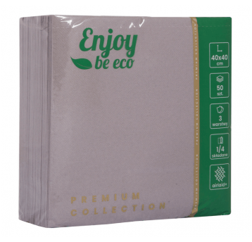 Serwetka 40x40 ENJOY Airlaid+ 3W SZARA 50szt /5