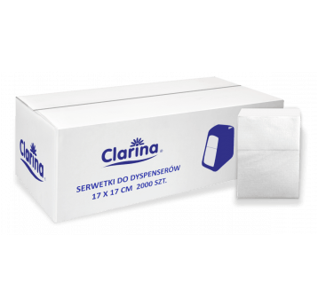 Serwetka dysp 1W CLARINA 17x17cm 2000szt BIAŁA