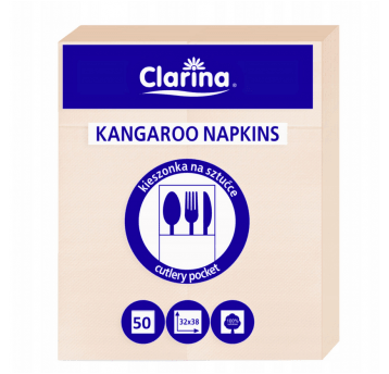 Serwetka kangurek CLARINA SZAMPAN 2W 32x38 50szt