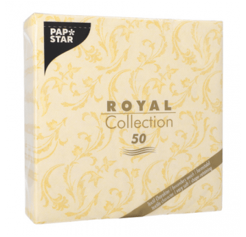 Serwetka ROYAL 40x40 Damascato ŻÓŁTA 50szt /5