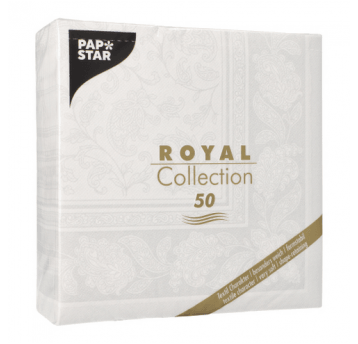 Serwetka ROYAL 40x40 Ornaments BIAŁA 50szt /5