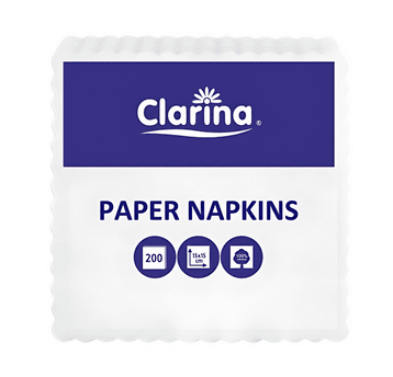 Serwetka ząbkowana 15x15 CLARINA 200szt BIAŁA /60