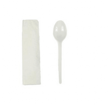 SET BIAŁE Serwetka + łyżka 350szt