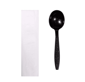 SET CZARNY Serwetka + łyżka 250szt REUSE