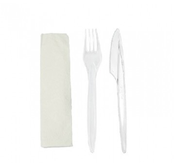 SET TRANSP Serwetka + widelec + nóż 250szt