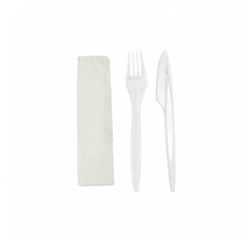 SET TRANSP Serwetka + widelec + nóż 350szt
