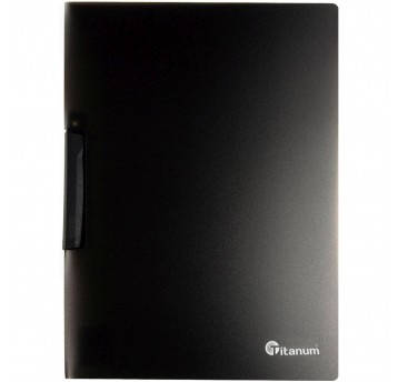 Skoroszyt PP Titanum z klipem A4 czarny mat półprz