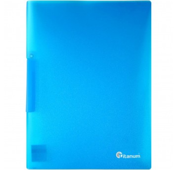 Skoroszyt PP Titanum z klipem A4 niebieski mat pół