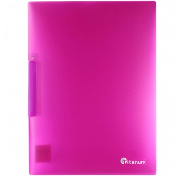 Skoroszyt PP Titanum z klipem A4 różowy mat półprz