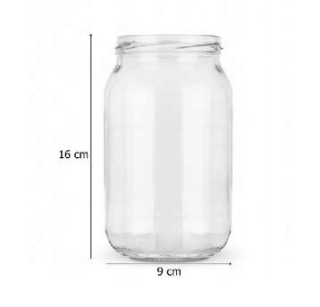 SŁOIK szklany 900ml 82mm 6zacz 8szt
