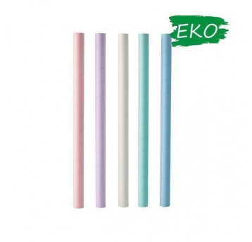 Słomka papierowa 12x197mm KOLOR MIX PASTELE 200szt