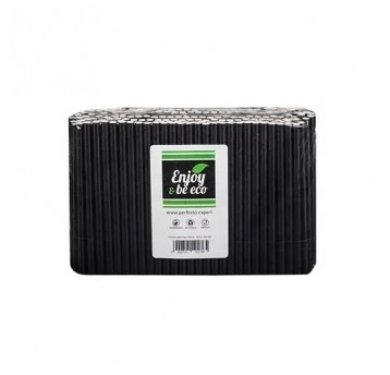 Słomka papierowa 6x120mm CZARNA 250szt