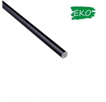 Słomka papierowa 8x200mm CZARNA 150szt