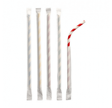 Słomka papierowa ETUI łamana 6x200mm PASKI 100szt