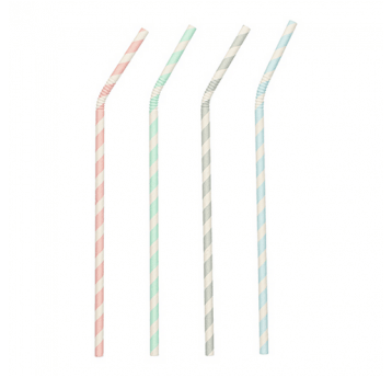 Słomka papierowa łamana 6x220mm KOLOR MIX 100szt