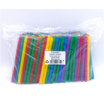 Słomka PP 12x200mm KOLO MIX 200szt REUSE BubbleTea