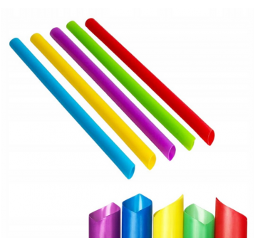 Słomka PP 12x200mm ścięta KOLOR MIX 200szt