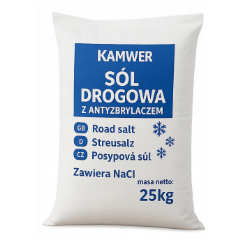 SÓL drogowa z antyzbrylaczem w workach 25kg