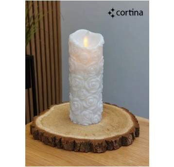 Świeca ruchomy płomień róża 15cm /12