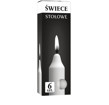Świeca STOŁOWA Biała 6szt /12