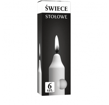 Świeca STOŁOWA Biała 6szt /12