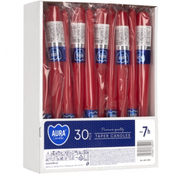 Świeca STOŻEK AURA S30 CZERWONA 1szt /30