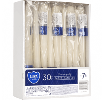 Świeca STOŻEK AURA S30 KREM ECRU 1szt /30