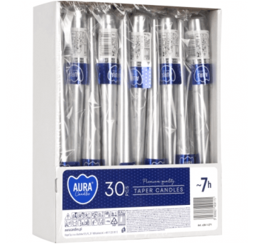 Świeca STOŻEK AURA S30 SREBRNA 1szt /30