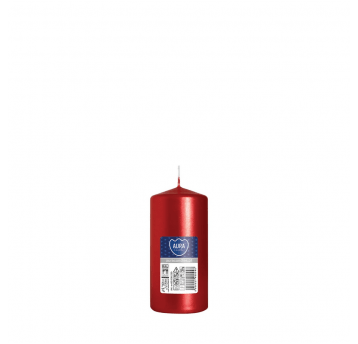 Świeca walec AURA 5 x 10cm METALIK CZERWONY /8
