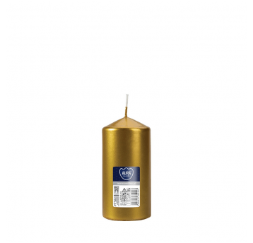 Świeca walec AURA 6 x 12cm ZŁOTY METALIK /6