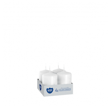 Świeca wotywna AURA 4 x 6cm 4szt BIAŁA