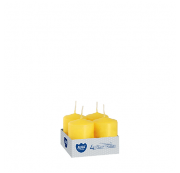 Świeca wotywna AURA 4 x 6cm 4szt ŻÓŁTA
