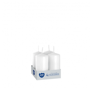 Świeca wotywna AURA 4 x 8cm 4szt BIAŁA