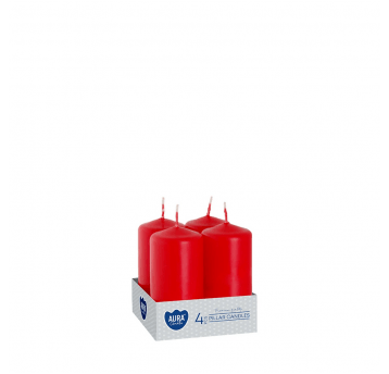 Świeca wotywna AURA 4 x 8cm 4szt CZERWONA