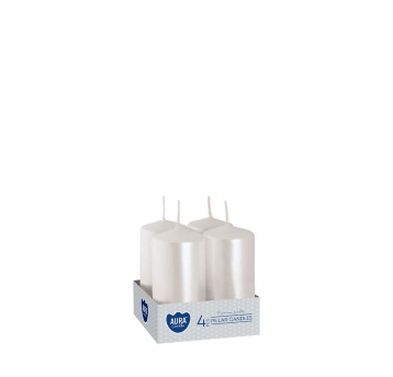 Świeca wotywna AURA 4 x 8cm 4szt PERŁOWA BIEL