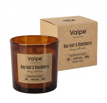 Świeca zapach drewniany knot Liść Laurowy Jeżyna