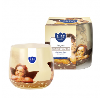 Świeca zapach nadruk AURA Aniołki