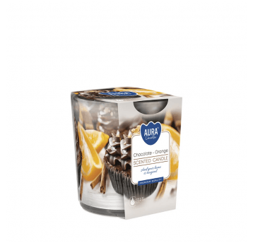 Świeca zapach nadruk AURA Czekolada Pomarańcza