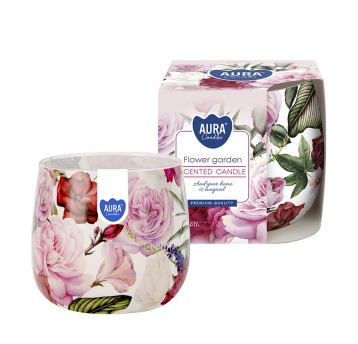 Świeca zapach nadruk AURA Kwiatowy Ogród