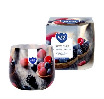 Świeca zapach nadruk AURA Owoce Leśne