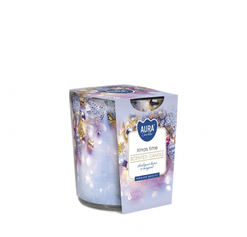 Świeca zapach nadruk AURA Świąteczny Czas