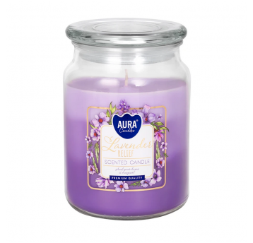 Świeca zapach SŁÓJ 3 kolor AURA Lawendowe Ukojenie