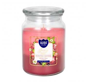 Świeca zapach SŁÓJ 3 kolory AURA Soczyste Owoce